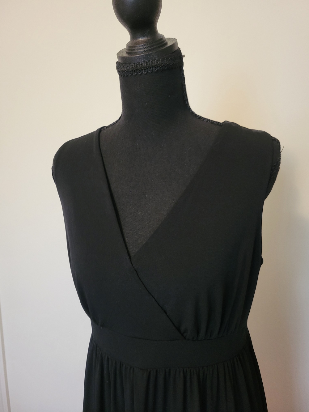 Madison Colorblock Chevron Maxi Dress Black Pink Purple Size M - Picture 3 of 11